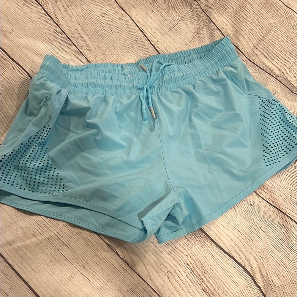 Women's Light Blue Athletic Shorts